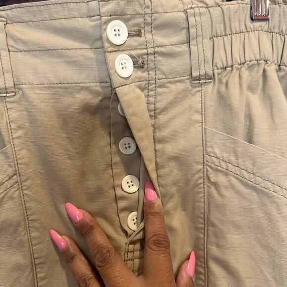 FREE PEOPLE Ready To Run Cinch Waist Pant in Parchment Size Medium Smocked Waist - Picture 5 of 14